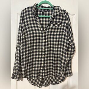 Lucky Brand Black and White Checkered Shirt
